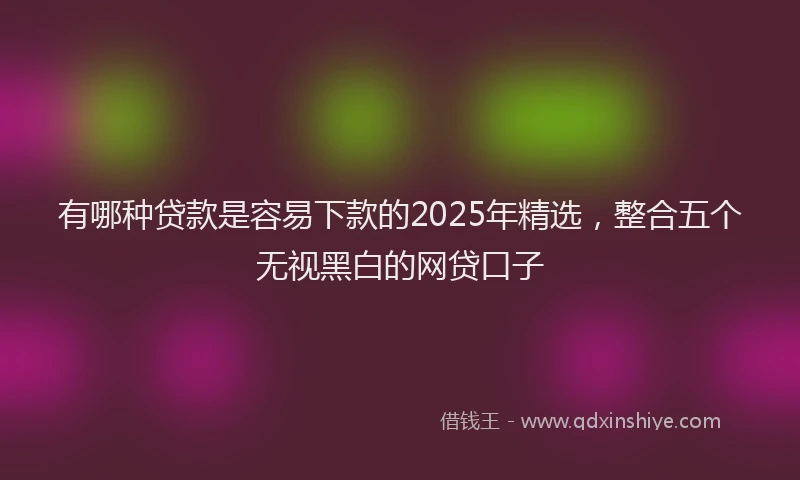 有哪种贷款是容易下款的2025年精选，整合五个无视黑白的网贷口子