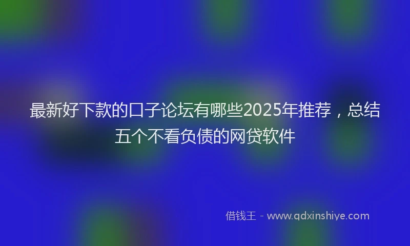 最新好下款的口子论坛有哪些2025年推荐，总结五个不看负债的网贷软件