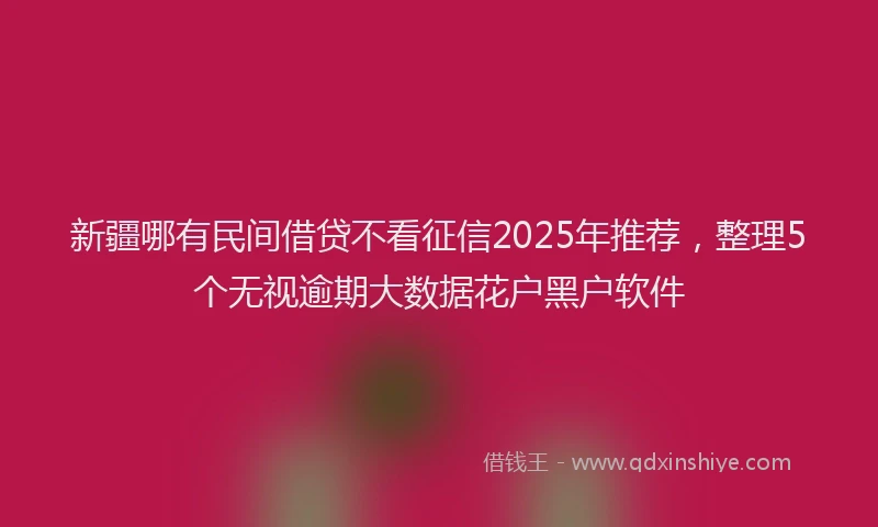 新疆哪有民间借贷不看征信2025年推荐，整理5个无视逾期大数据花户黑户软件