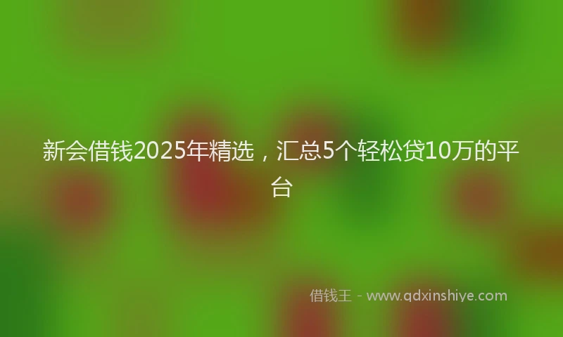新会借钱2025年精选，汇总5个轻松贷10万的平台