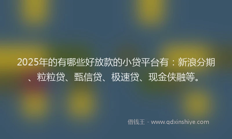 2025年的有哪些好放款的小贷平台有：新浪分期、粒粒贷、甄信贷、极速贷、现金侠融等。