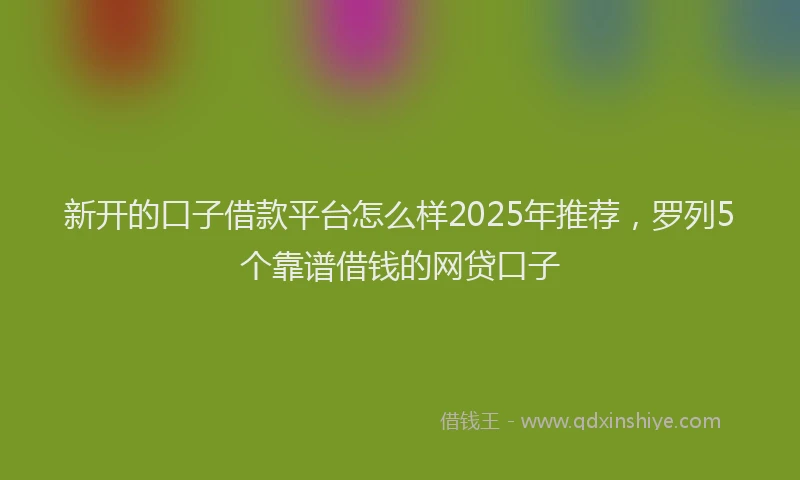 新开的口子借款平台怎么样2025年推荐，罗列5个靠谱借钱的网贷口子