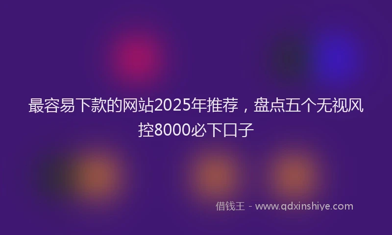最容易下款的网站2025年推荐，盘点五个无视风控8000必下口子
