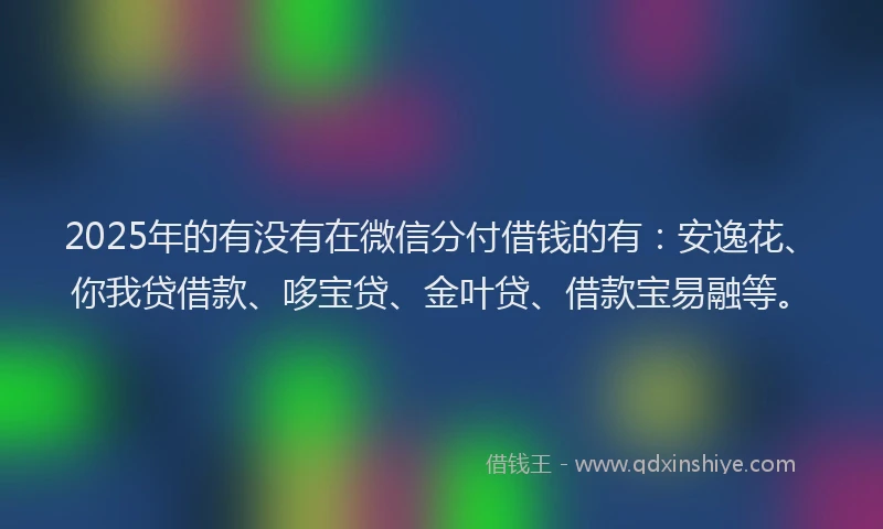 2025年的有没有在微信分付借钱的有：安逸花、你我贷借款、哆宝贷、金叶贷、借款宝易融等。