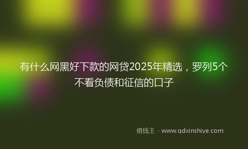 有什么网黑好下款的网贷2025年精选，罗列5个不看负债和征信的口子