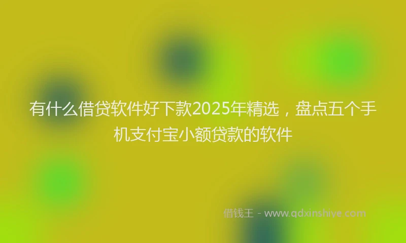 有什么借贷软件好下款2025年精选，盘点五个手机支付宝小额贷款的软件