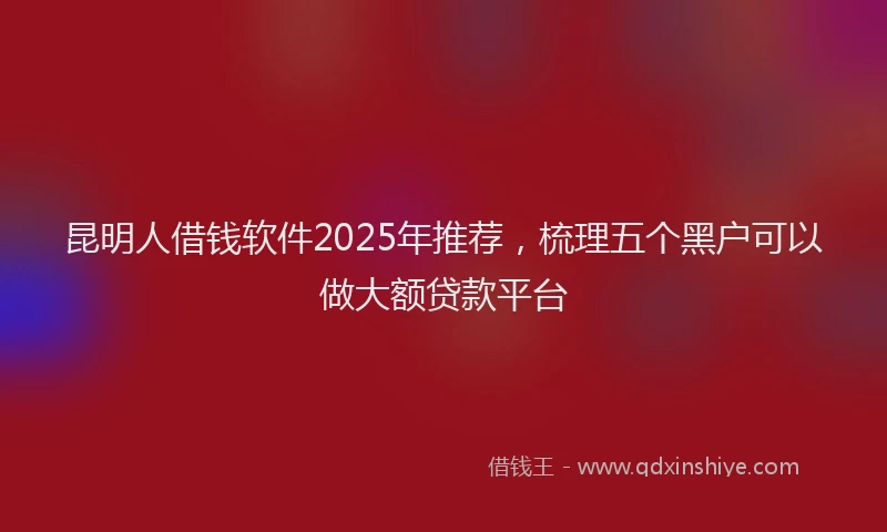 昆明人借钱软件2025年推荐，梳理五个黑户可以做大额贷款平台