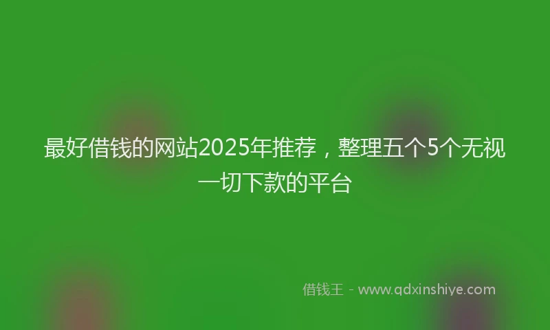 最好借钱的网站2025年推荐，整理五个5个无视一切下款的平台