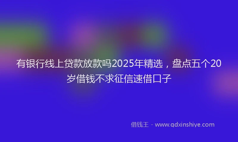 有银行线上贷款放款吗2025年精选，盘点五个20岁借钱不求征信速借口子