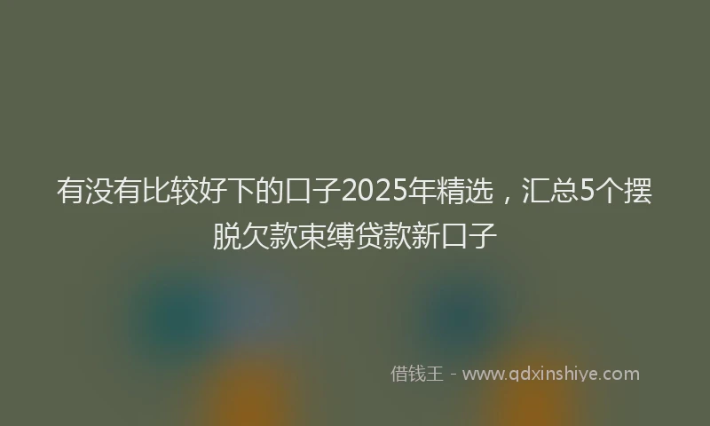 有没有比较好下的口子2025年精选，汇总5个摆脱欠款束缚贷款新口子