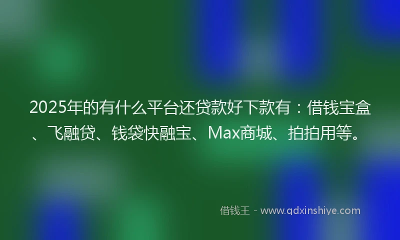 2025年的有什么平台还贷款好下款有：借钱宝盒、飞融贷、钱袋快融宝、Max商城、拍拍用等。