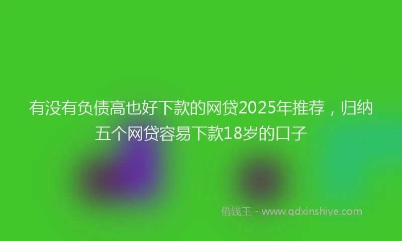 有没有负债高也好下款的网贷2025年推荐，归纳五个网贷容易下款18岁的口子