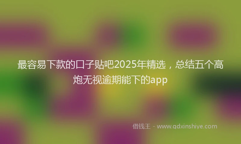 最容易下款的口子贴吧2025年精选，总结五个高炮无视逾期能下的app