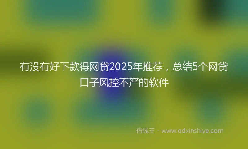 有没有好下款得网贷2025年推荐，总结5个网贷口子风控不严的软件