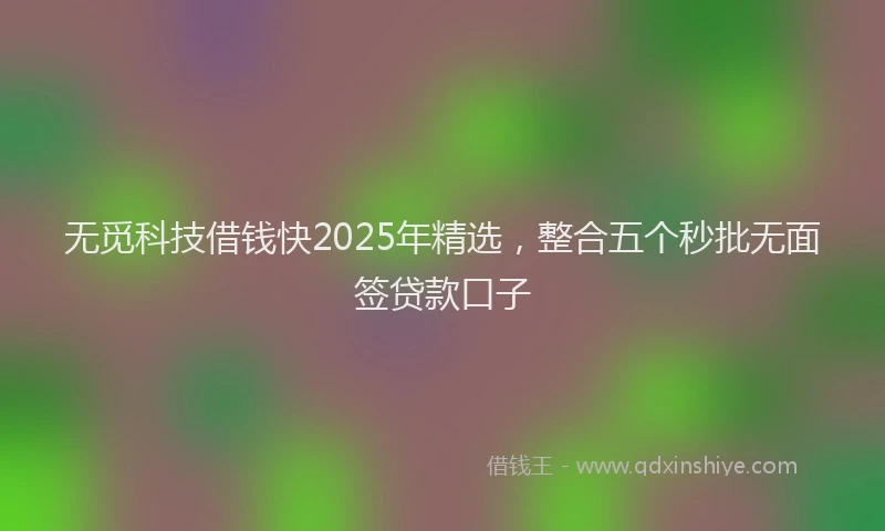 无觅科技借钱快2025年精选，整合五个秒批无面签贷款口子