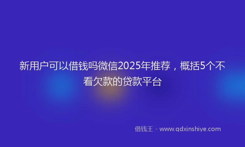 新用户可以借钱吗微信2025年推荐，概括5个不看欠款的贷款平台
