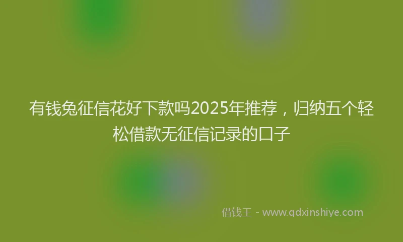 有钱兔征信花好下款吗2025年推荐，归纳五个轻松借款无征信记录的口子