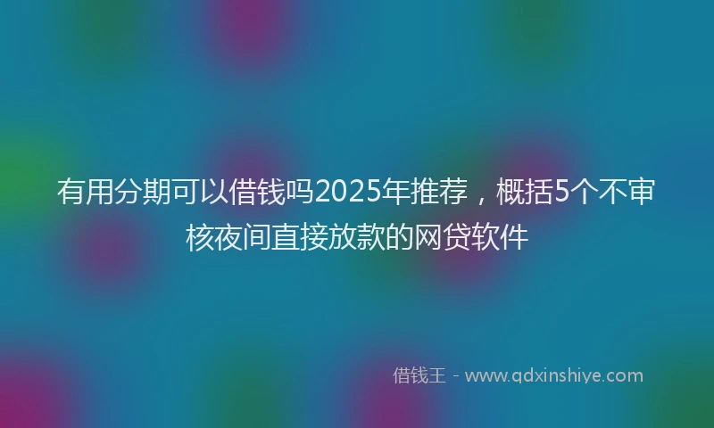 有用分期可以借钱吗2025年推荐，概括5个不审核夜间直接放款的网贷软件
