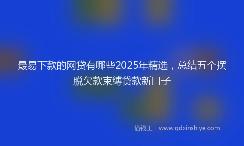 最易下款的网贷有哪些2025年精选，总结五个摆脱欠款束缚贷款新口子