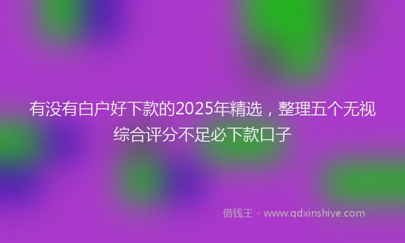 有没有白户好下款的2025年精选，整理五个无视综合评分不足必下款口子
