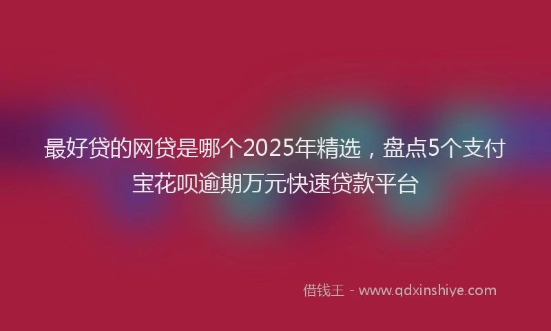 最好贷的网贷是哪个2025年精选，盘点5个支付宝花呗逾期万元快速贷款平台