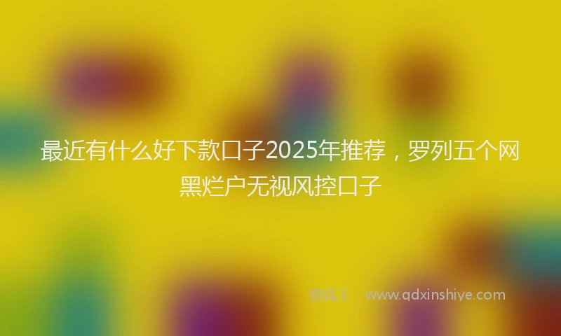 最近有什么好下款口子2025年推荐，罗列五个网黑烂户无视风控口子