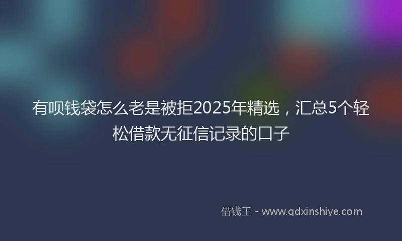 有呗钱袋怎么老是被拒2025年精选，汇总5个轻松借款无征信记录的口子