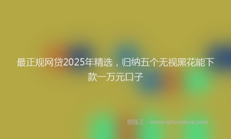 最正规网贷2025年精选，归纳五个无视黑花能下款一万元口子