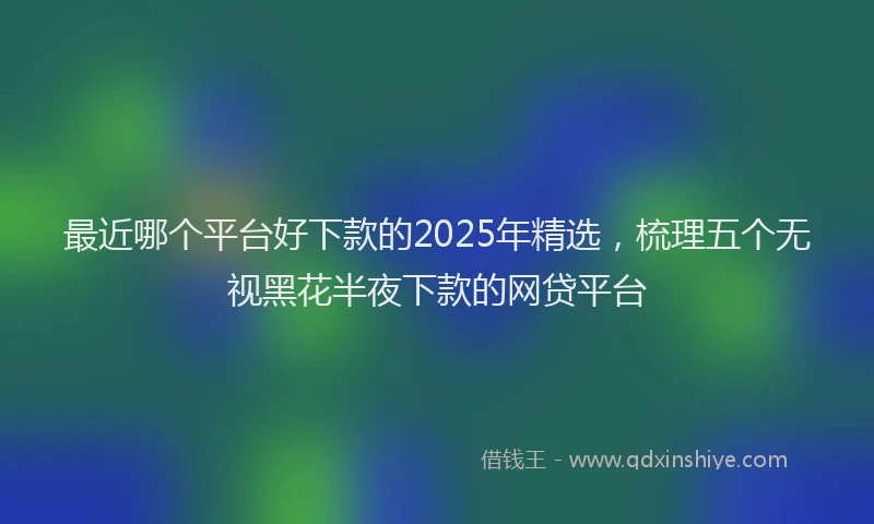 最近哪个平台好下款的2025年精选，梳理五个无视黑花半夜下款的网贷平台