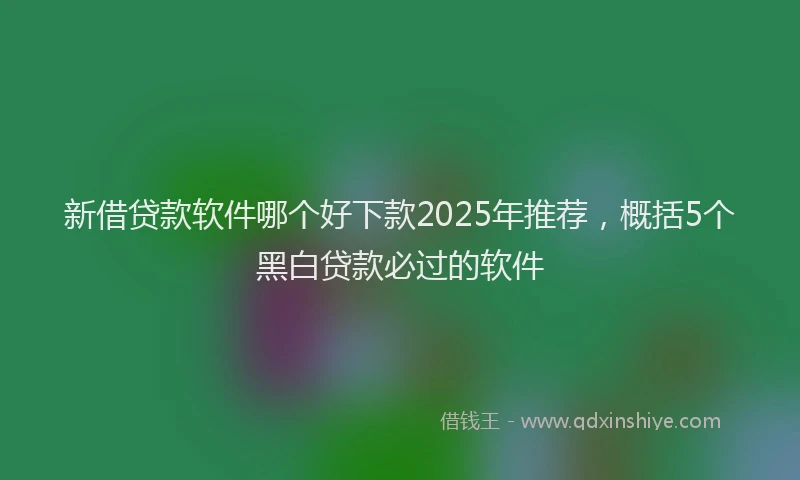 新借贷款软件哪个好下款2025年推荐，概括5个黑白贷款必过的软件