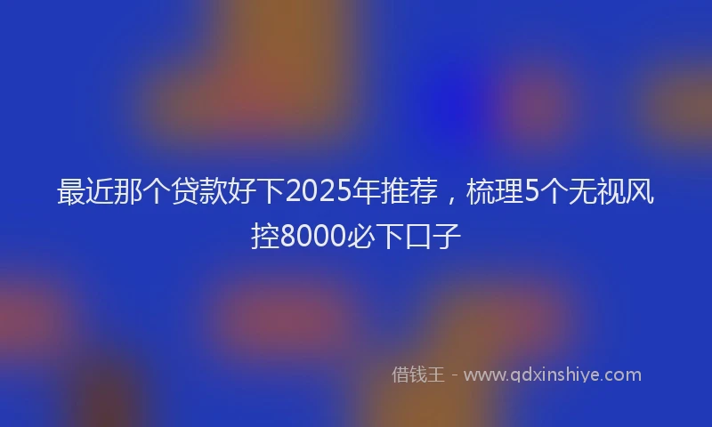 最近那个贷款好下2025年推荐，梳理5个无视风控8000必下口子