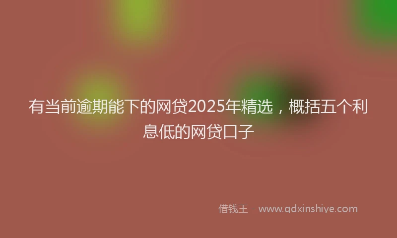 有当前逾期能下的网贷2025年精选，概括五个利息低的网贷口子
