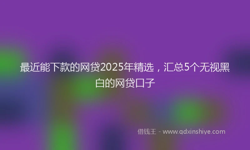 最近能下款的网贷2025年精选，汇总5个无视黑白的网贷口子