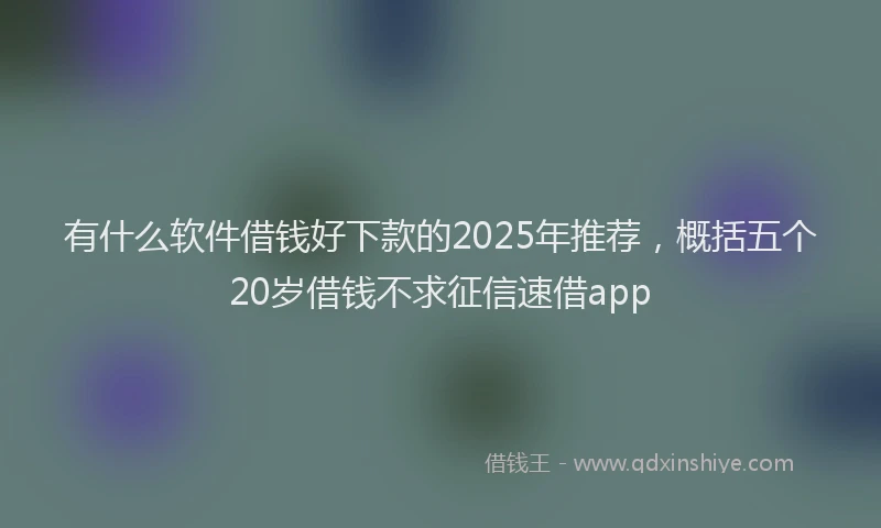 有什么软件借钱好下款的2025年推荐，概括五个20岁借钱不求征信速借app