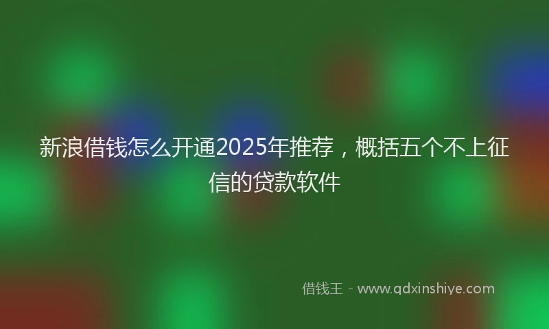 新浪借钱怎么开通2025年推荐，概括五个不上征信的贷款软件