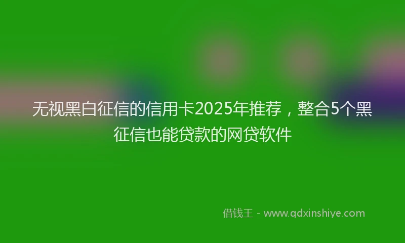 无视黑白征信的信用卡2025年推荐，整合5个黑征信也能贷款的网贷软件