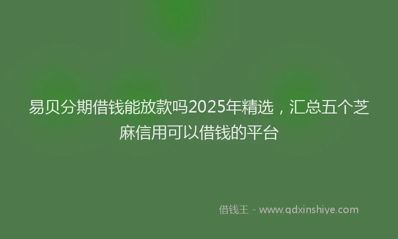 易贝分期借钱能放款吗2025年精选，汇总五个芝麻信用可以借钱的平台