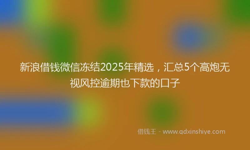 新浪借钱微信冻结2025年精选，汇总5个高炮无视风控逾期也下款的口子