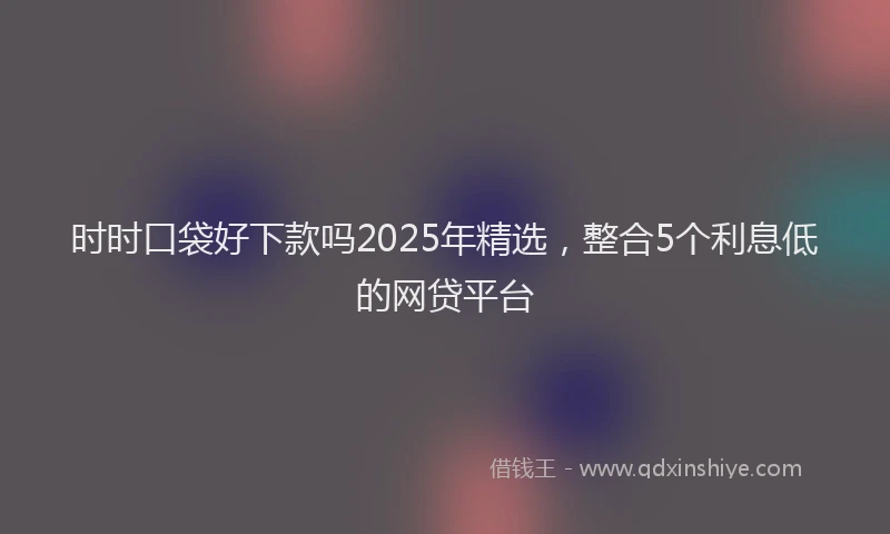 时时口袋好下款吗2025年精选，整合5个利息低的网贷平台
