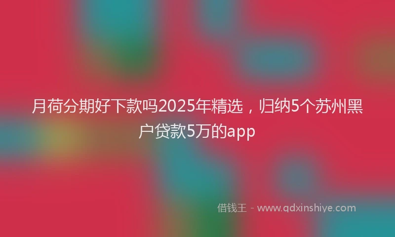 月荷分期好下款吗2025年精选，归纳5个苏州黑户贷款5万的app