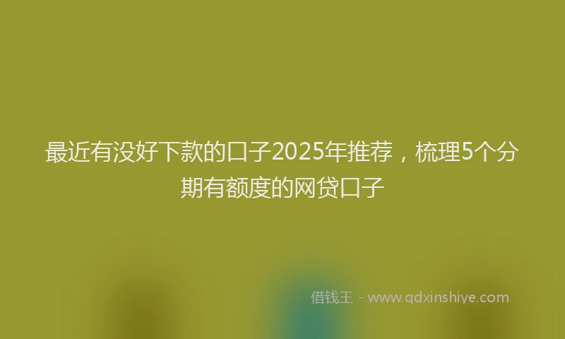 最近有没好下款的口子2025年推荐，梳理5个分期有额度的网贷口子