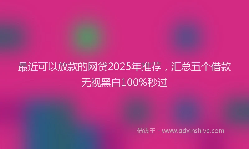 最近可以放款的网贷2025年推荐，汇总五个借款无视黑白100%秒过
