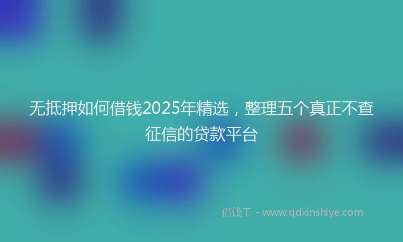 无抵押如何借钱2025年精选，整理五个真正不查征信的贷款平台
