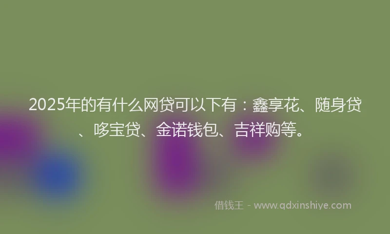 2025年的有什么网贷可以下有：鑫享花、随身贷、哆宝贷、金诺钱包、吉祥购等。