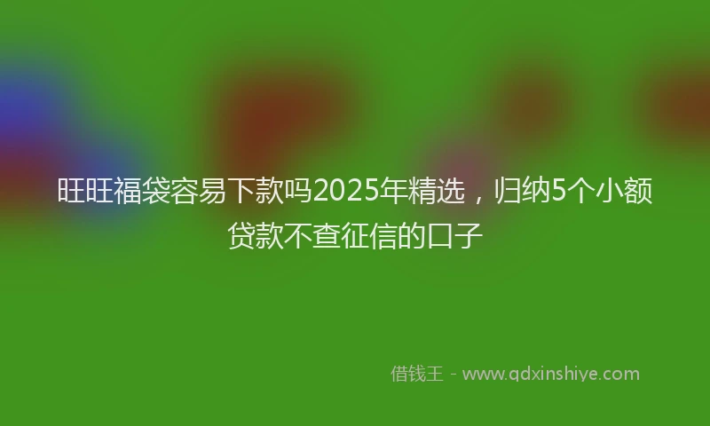 旺旺福袋容易下款吗2025年精选，归纳5个小额贷款不查征信的口子