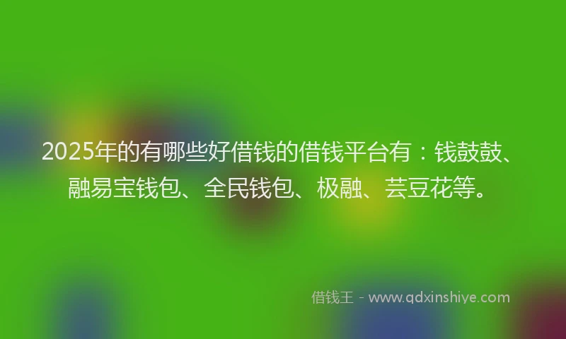 2025年的有哪些好借钱的借钱平台有：钱鼓鼓、融易宝钱包、全民钱包、极融、芸豆花等。