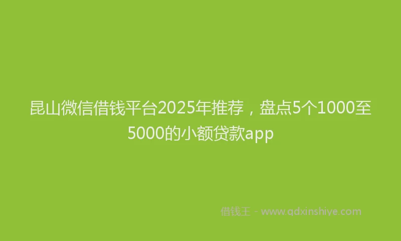 昆山微信借钱平台2025年推荐，盘点5个1000至5000的小额贷款app