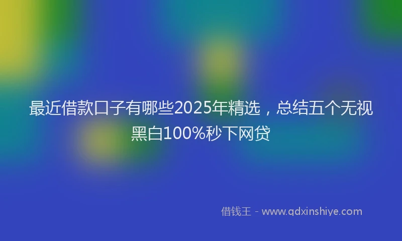最近借款口子有哪些2025年精选，总结五个无视黑白100%秒下网贷
