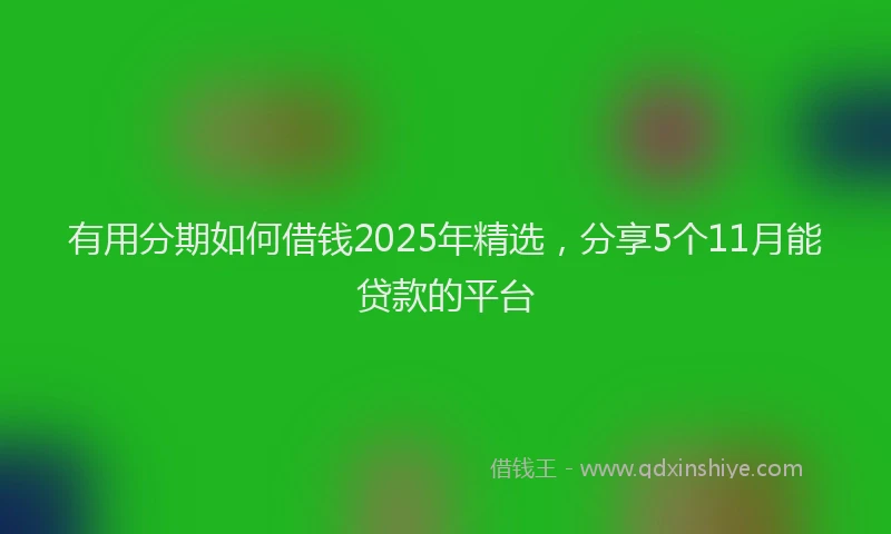 有用分期如何借钱2025年精选，分享5个11月能贷款的平台