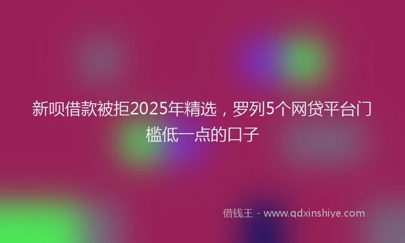 新呗借款被拒2025年精选，罗列5个网贷平台门槛低一点的口子